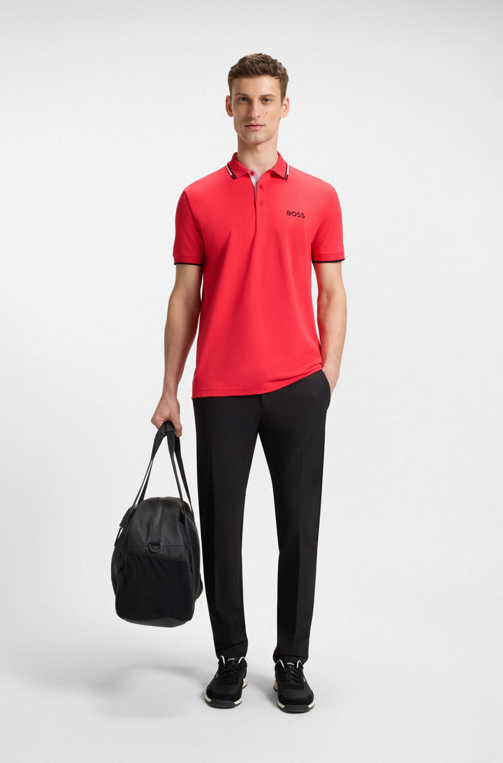 BOSS Regular Fit Polos in cotton mix - PADDY PRO 10226584 01-50469102- Concorde Fashion#color_Red-641