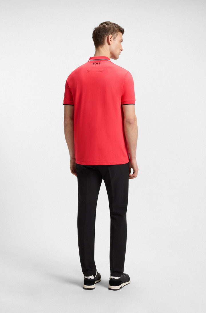 BOSS Regular Fit Polos in cotton mix - PADDY PRO 10226584 01-50469102- Concorde Fashion#color_Red-641
