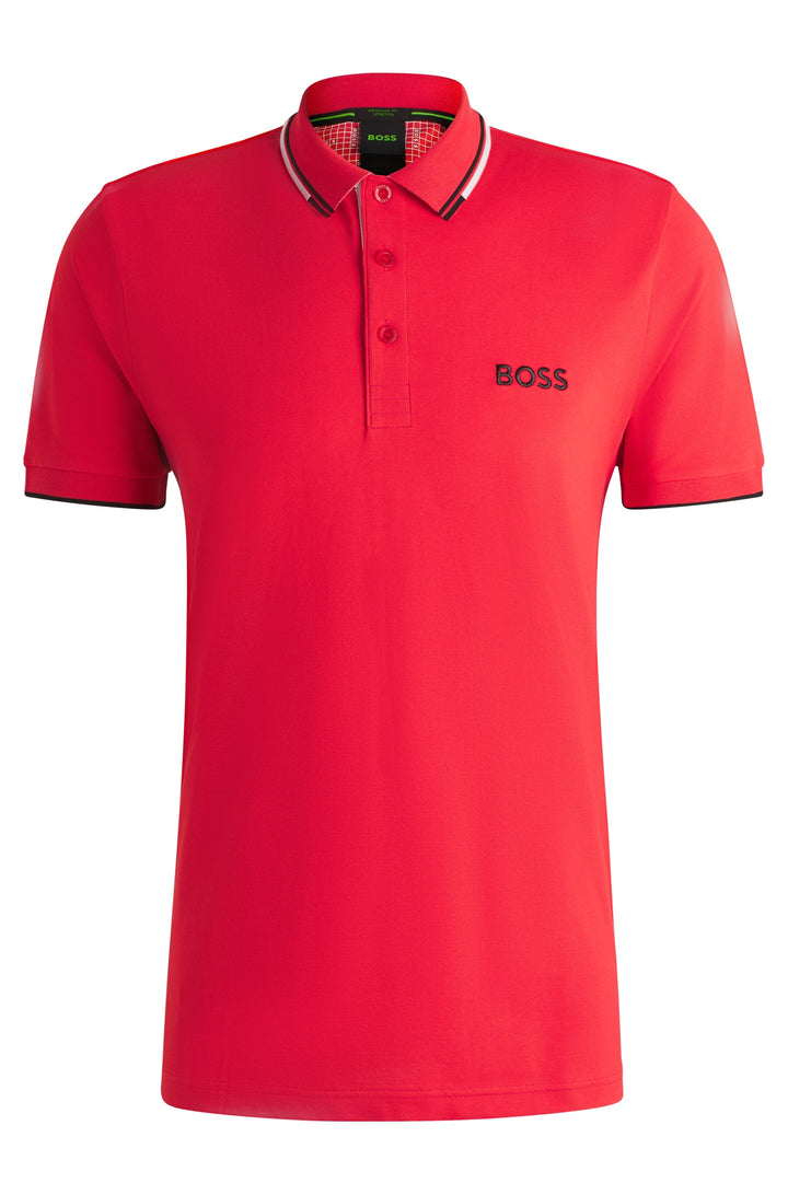 BOSS Regular Fit Polos in cotton mix - PADDY PRO 10226584 01-50469102- Concorde Fashion#color_Red-641