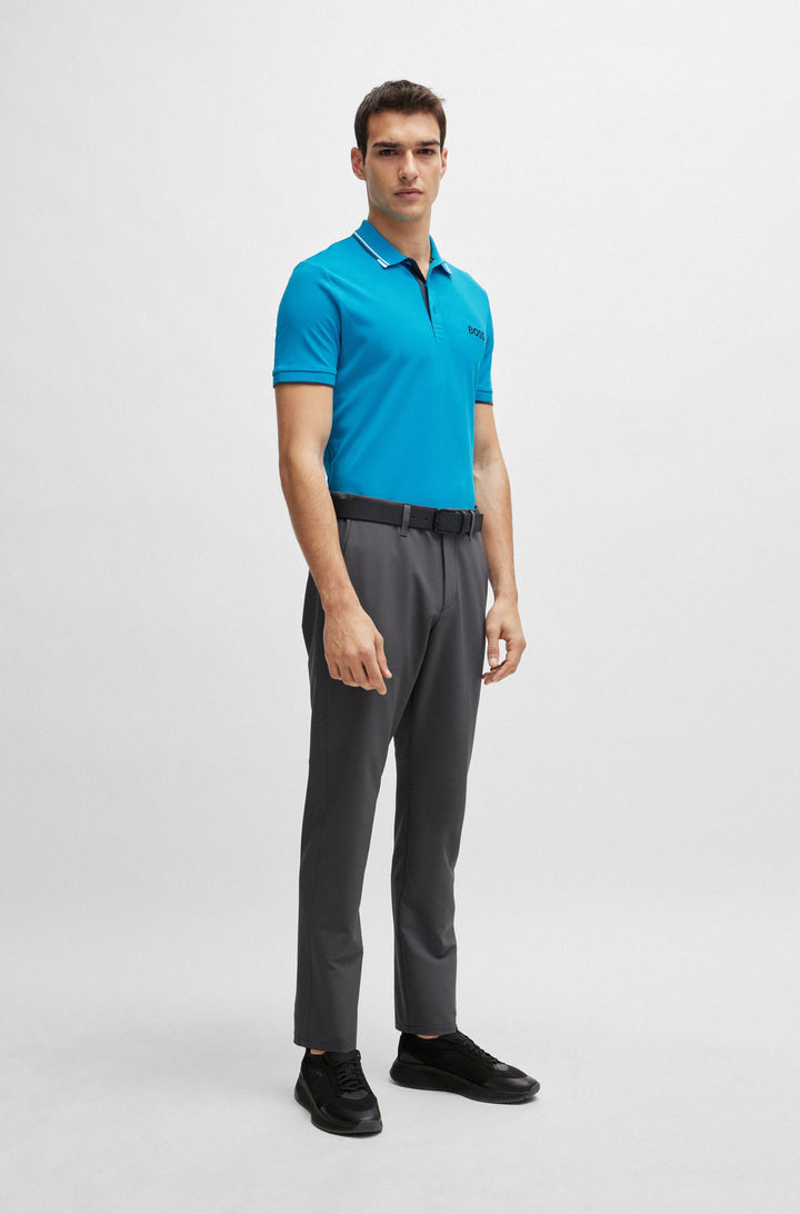 BOSS Regular Fit Polos in cotton mix - PADDY PRO 10226584 01-50469102- Concorde Fashion#color_blue-442