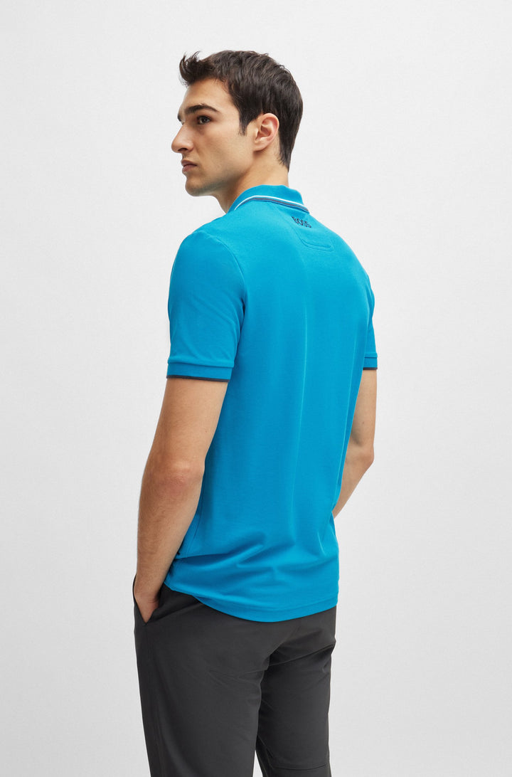 BOSS Regular Fit Polos in cotton mix - PADDY PRO 10226584 01-50469102- Concorde Fashion#color_blue-442