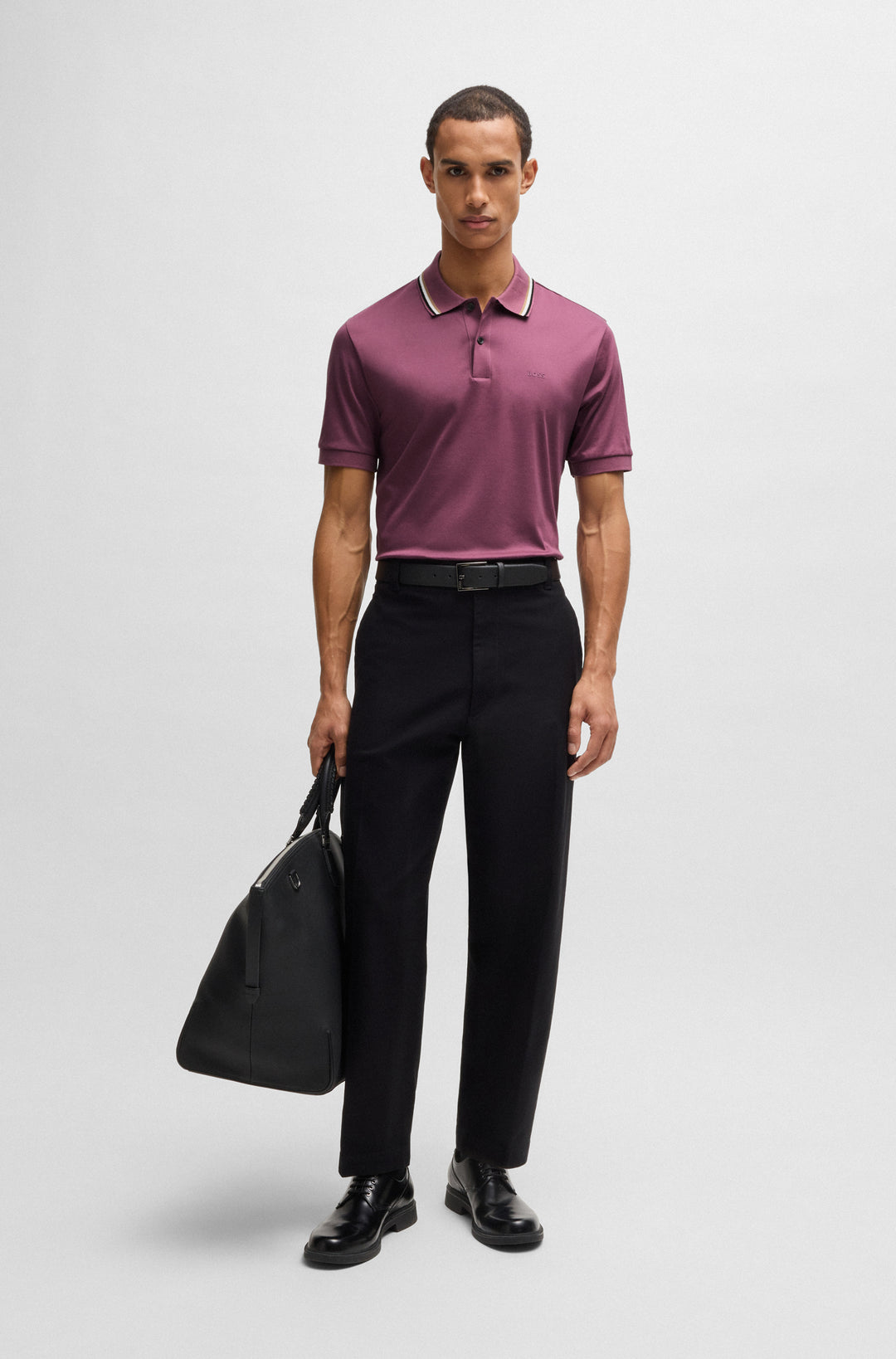 BOSS Polos Slim Fit in Cotton - PENROSE 38 10228475 01-50469360- Concorde Fashion#color_purple-524