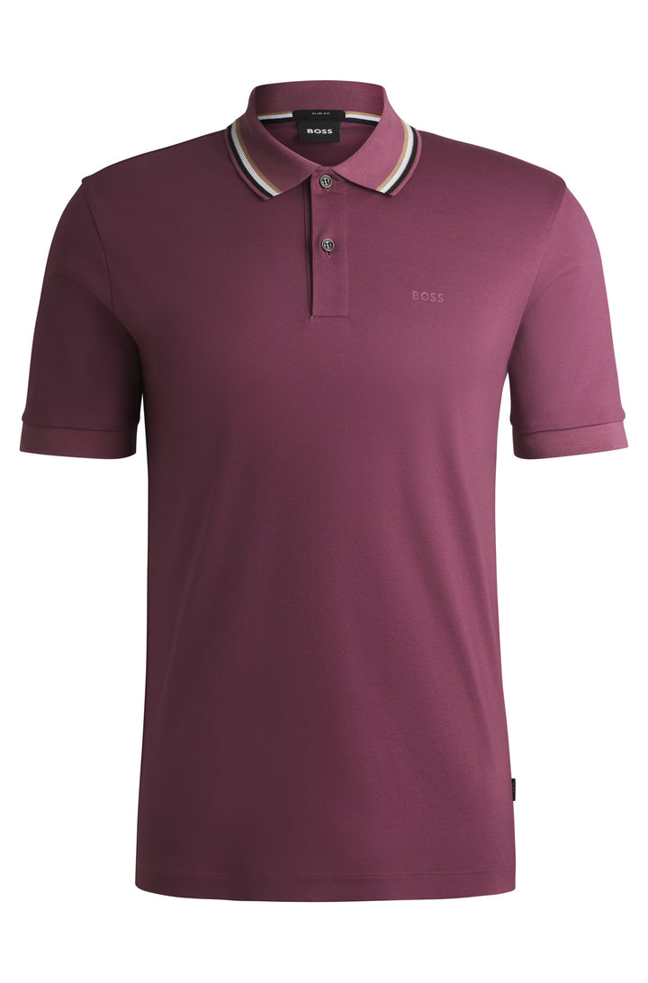 BOSS Polos Slim Fit in Cotton - PENROSE 38 10228475 01-50469360- Concorde Fashion#color_purple-524