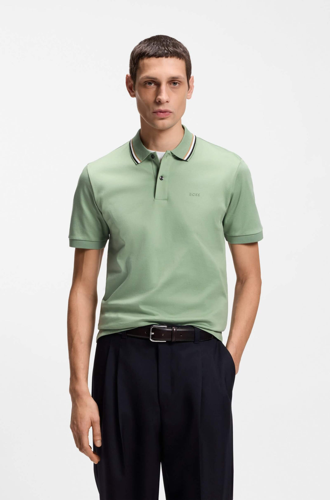 BOSS Polos Slim Fit - PENROSE 38 50469360- Concorde Fashion#color_green-373