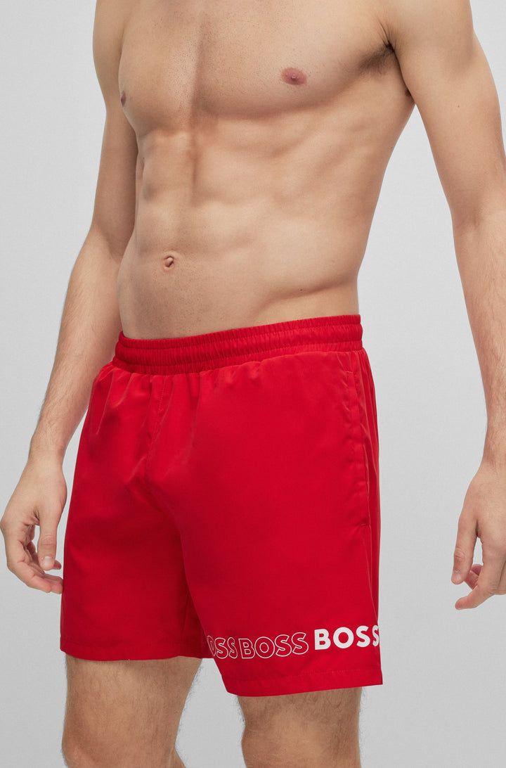 BOSS Regular Fit Shorts in Polyester - DOLPHIN 10229242 01-50469300- Concorde Fashion#color_red-629