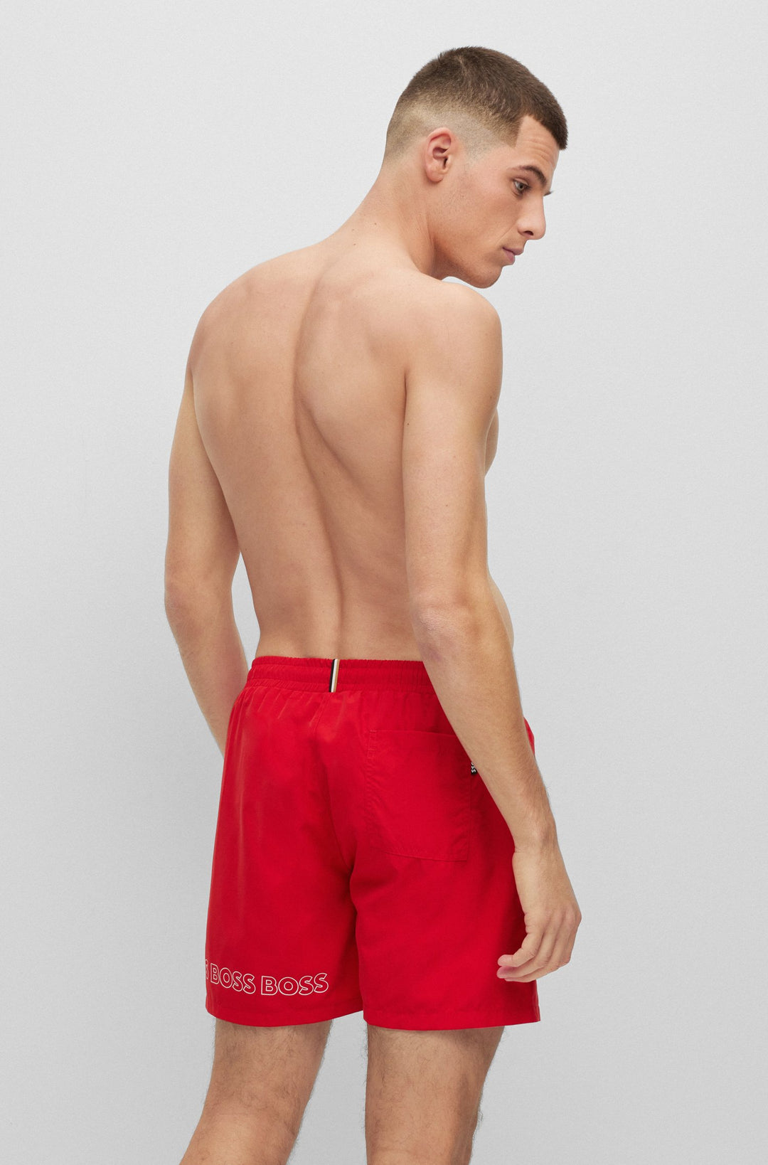 BOSS Regular Fit Shorts in Polyester - DOLPHIN 10229242 01-50469300- Concorde Fashion#color_red-629