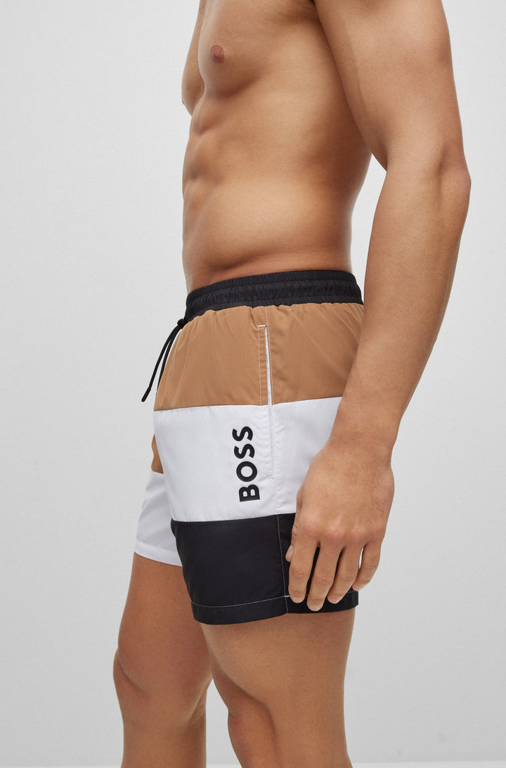 BOSS Regular Fit Shorts in Polyester - COURT 10229242 01-50491592- Concorde Fashion#color_black-001