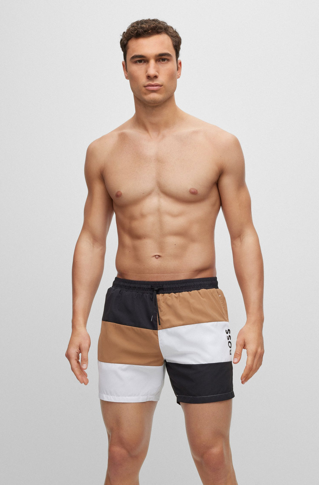 BOSS Regular Fit Shorts in Polyester - COURT 10229242 01-50491592- Concorde Fashion#color_black-001