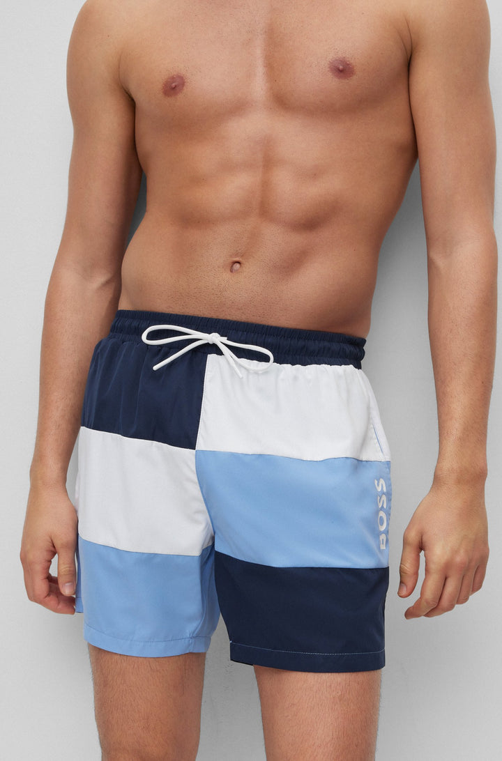 BOSS Regular Fit Shorts in Polyester - COURT 10229242 01-50491592- Concorde Fashion#color_navy-404