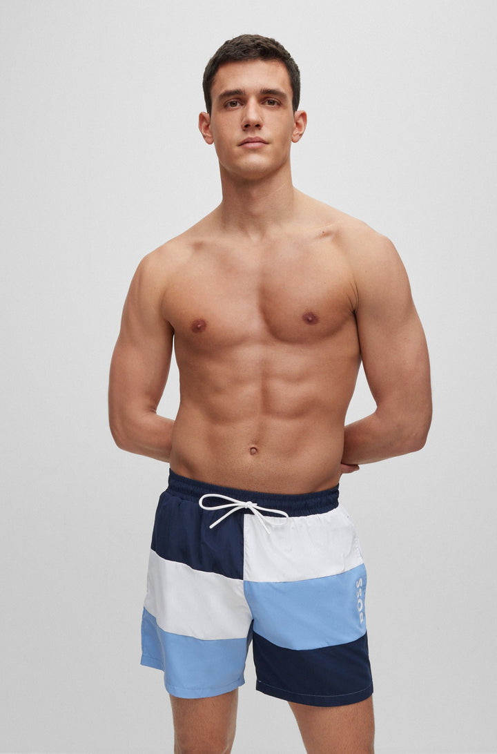 BOSS Regular Fit Shorts in Polyester - COURT 10229242 01-50491592- Concorde Fashion#color_navy-404