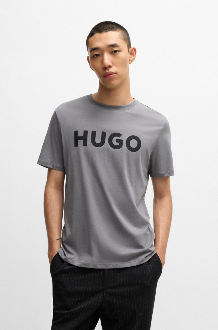 HUGO T-Shirts Regular Fit in Cotton - DULIVIO 10229761 01-50467556- Concorde Fashion#color_grey-034