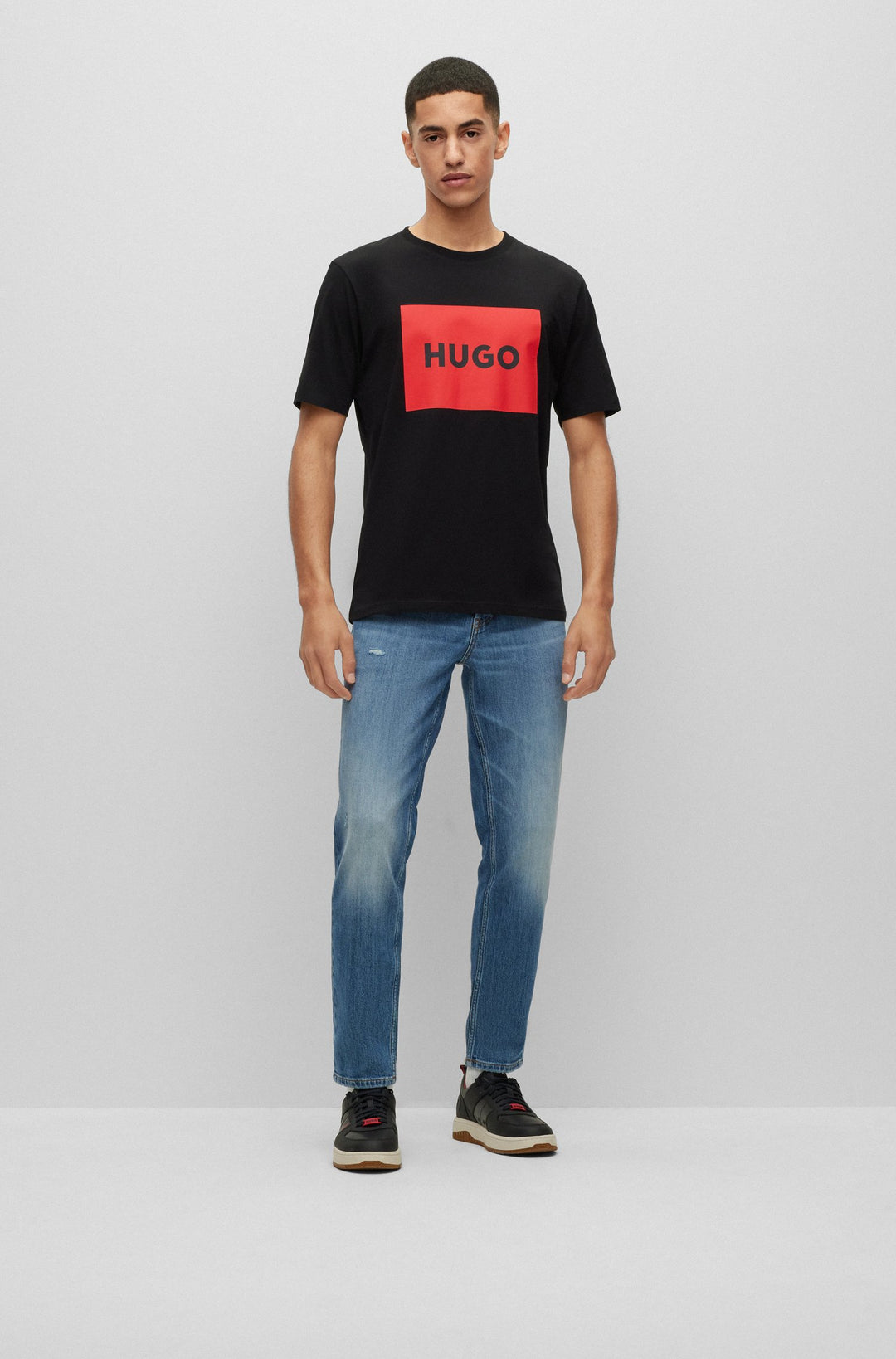 HUGO Regular Fit T-Shirts in Cotton - DULIVE222 10229761 01-50467952- Concorde Fashion#color_black-001