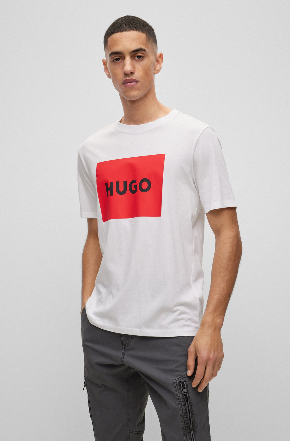 HUGO Regular Fit T-Shirts in Cotton - DULIVE222 10229761 01-50467952- Concorde Fashion#color_white-100