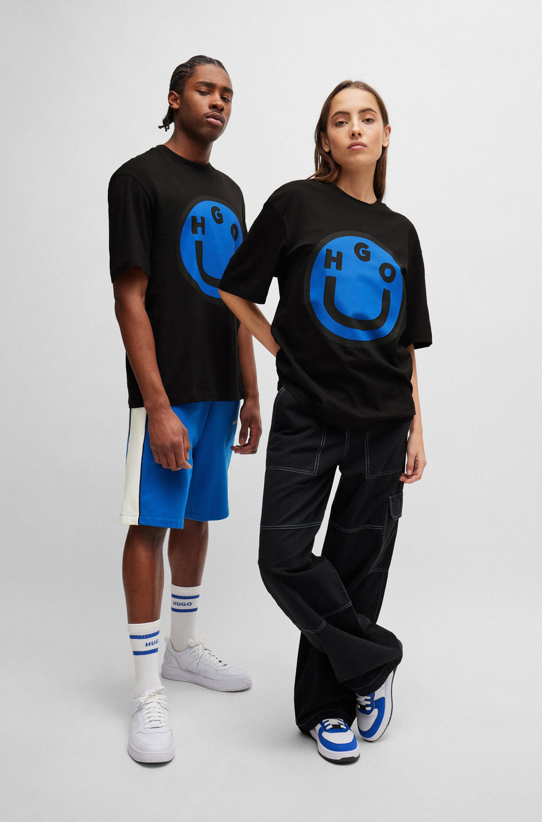 HUGO BLUE Regular Fit T-Shirts in Cotton - NIMPER 10229761 01-50513189- Concorde Fashion#color_black-001