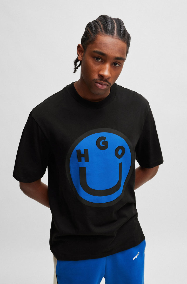 HUGO BLUE Regular Fit T-Shirts in Cotton - NIMPER 10229761 01-50513189- Concorde Fashion#color_black-001