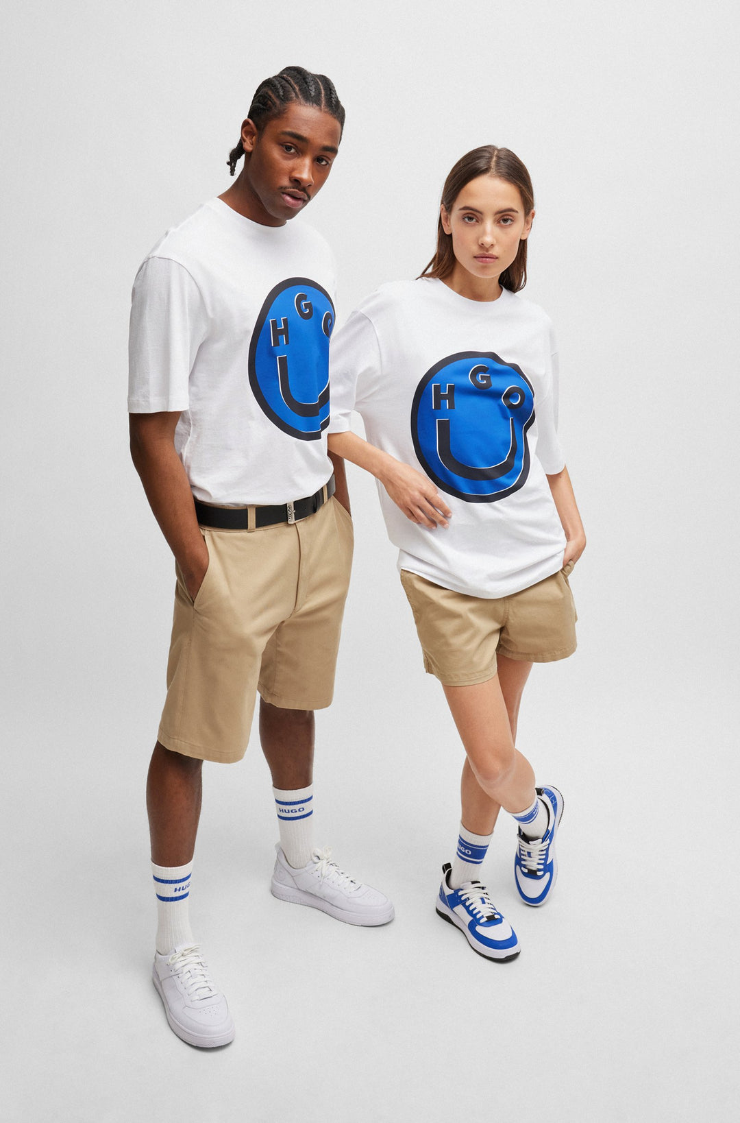 HUGO BLUE Regular Fit T-Shirts in Cotton - NIMPER 10229761 01-50513189- Concorde Fashion#color_white-100