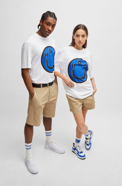 HUGO BLUE Regular Fit T-Shirts in Cotton - NIMPER 10229761 01-50513189- Concorde Fashion#color_white-100