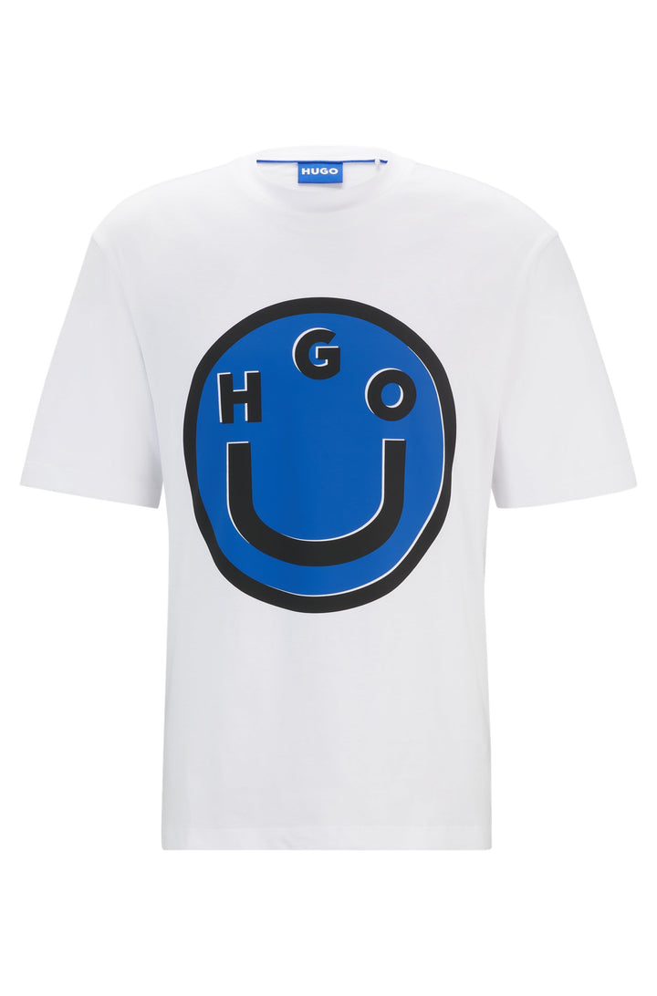 HUGO BLUE Regular Fit T-Shirts in Cotton - NIMPER 10229761 01-50513189- Concorde Fashion#color_white-100