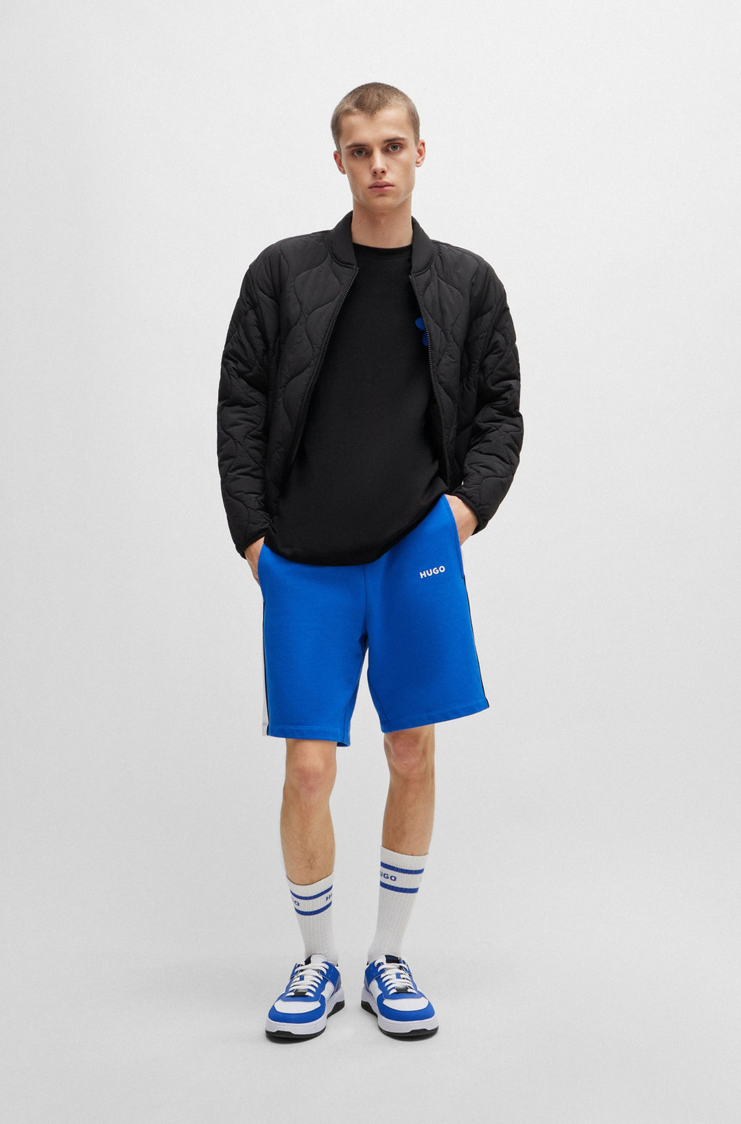 HUGO BLUE Regular Fit T-Shirts in Cotton - NORETTO 10229761 01-50513214- Concorde Fashion#color_black-001