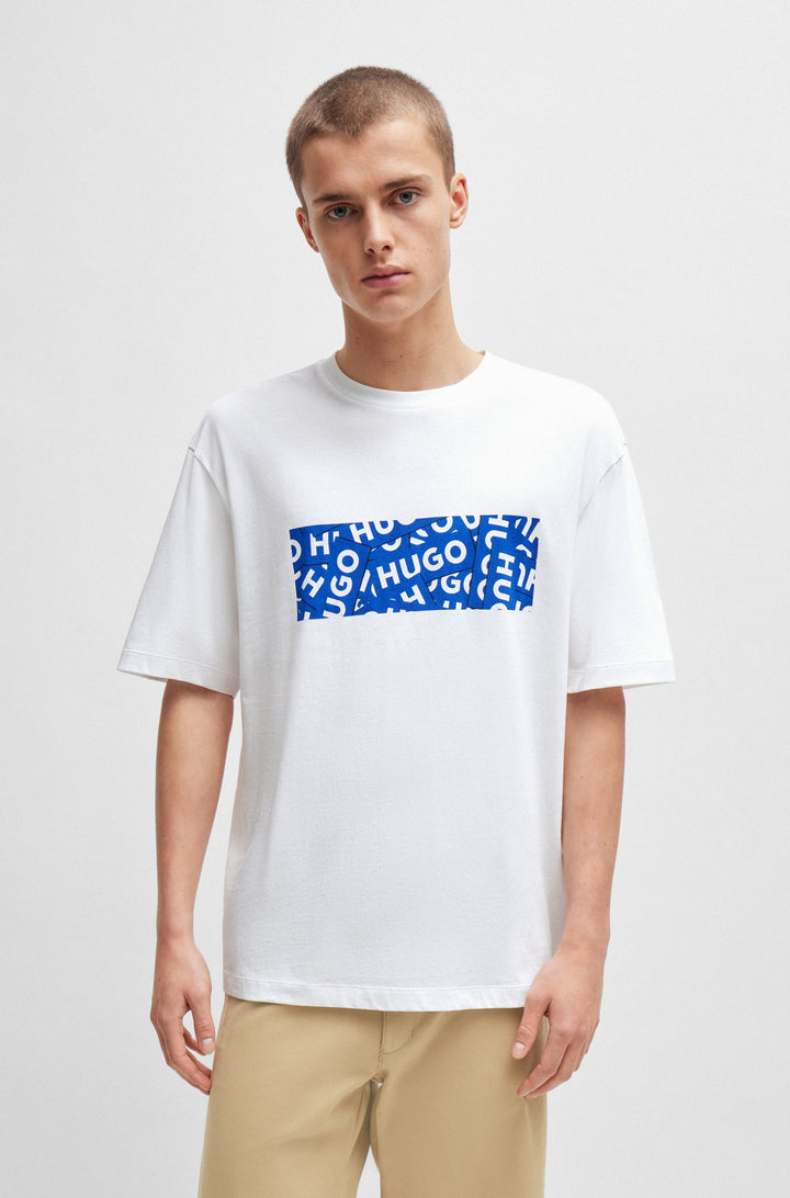 HUGO BLUE Regular Fit T-Shirts in Cotton - NALAYO 10229761 01-50515203- Concorde Fashion#color_white-100