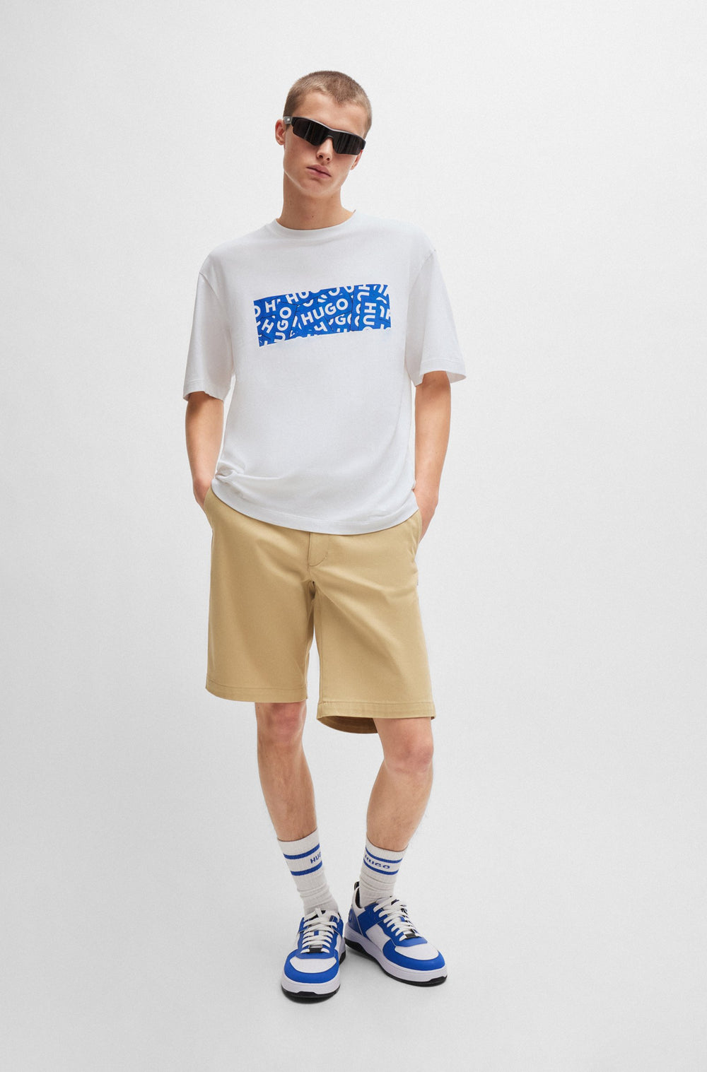 HUGO BLUE Regular Fit T-Shirts in Cotton - NALAYO 10229761 01-50515203- Concorde Fashion#color_white-100