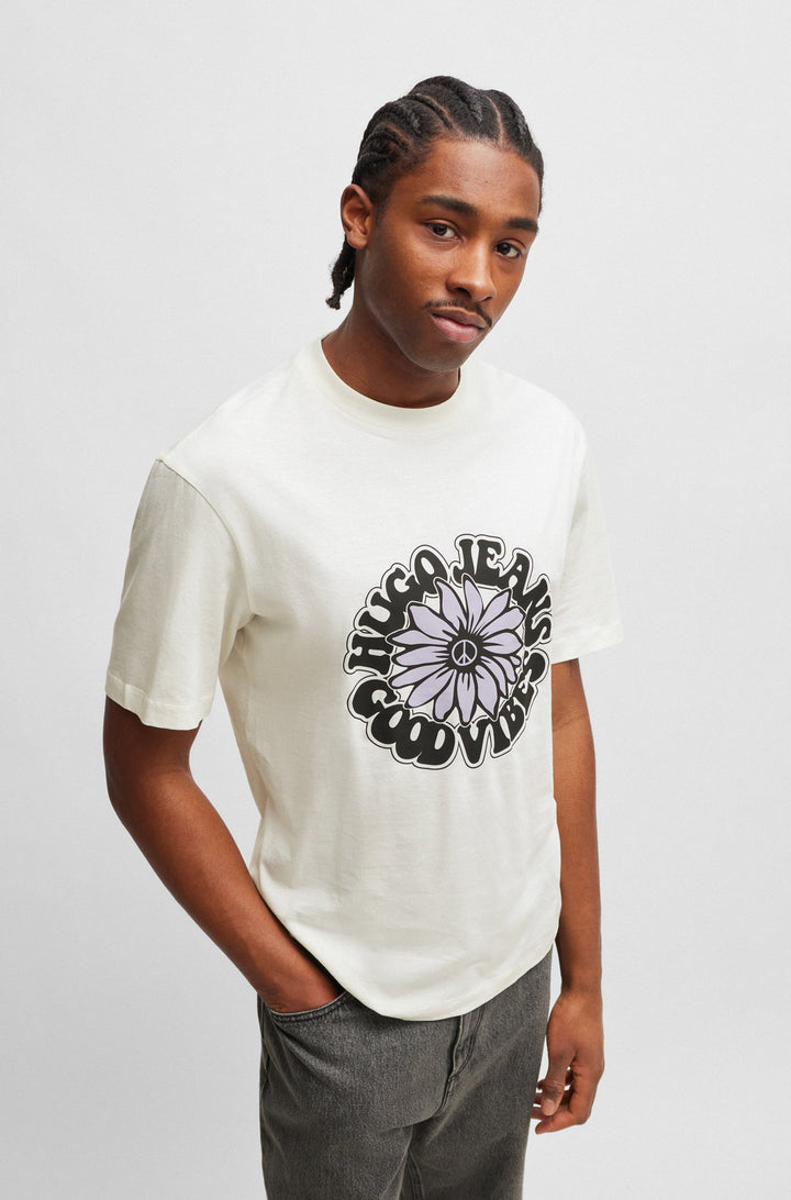 HUGO BLUE Regular Fit T-Shirts in Cotton - NUNE 10229761 01-50515317- Concorde Fashion#color_white-121