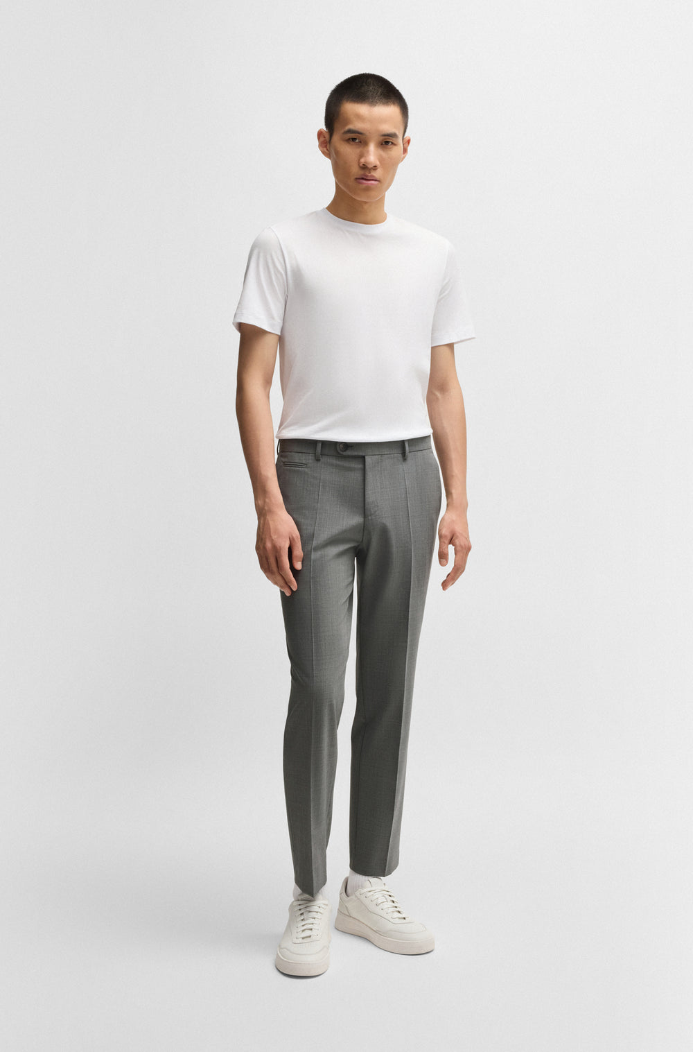 BOSS Trousers  in Polyester Mix - H-GENIUS-DTL-WG-251 10230447 01-50534908- Concorde Fashion#color_grey-021