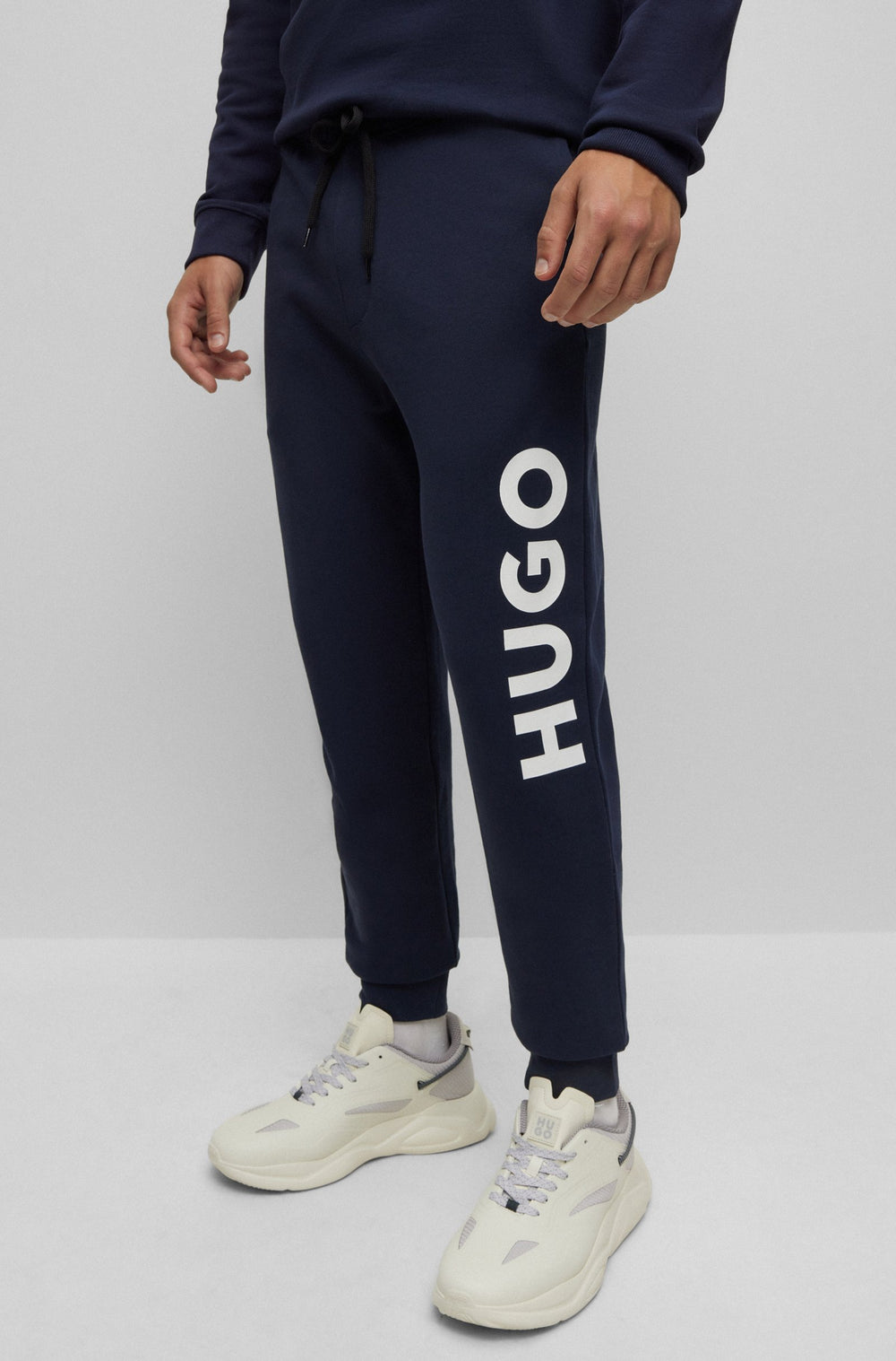 HUGO Jogging Pants Regular Fit in Cotton - DUTSCHI 10231445 01-50473211- Concorde Fashion#color_navy-405