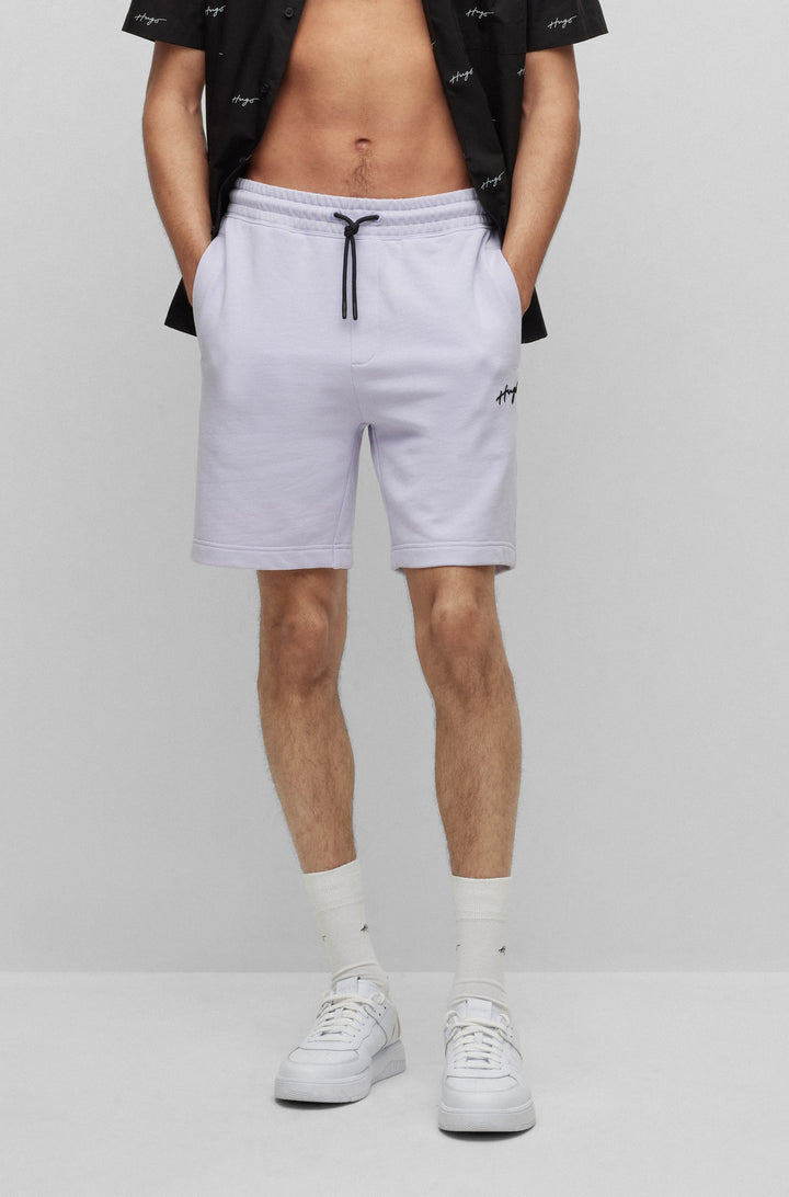 HUGO Relaxed Fit Shorts in Cotton - DAMPINAS 10231445 01-50486438- Concorde Fashion#color_purple-535