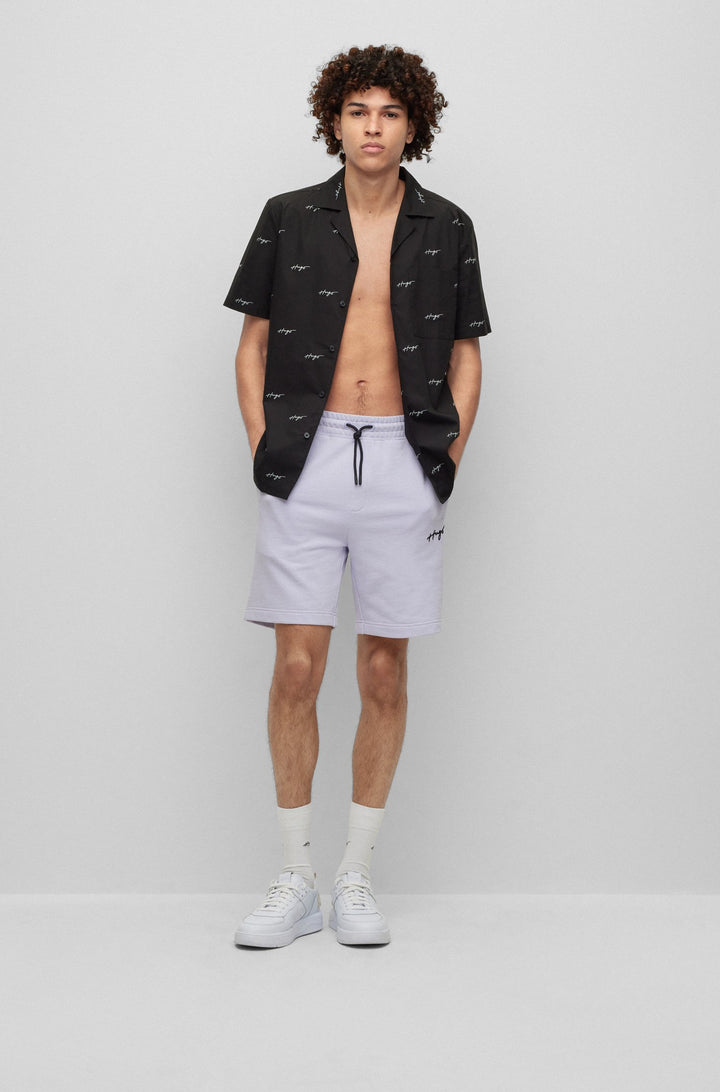 HUGO Relaxed Fit Shorts in Cotton - DAMPINAS 10231445 01-50486438- Concorde Fashion#color_purple-535