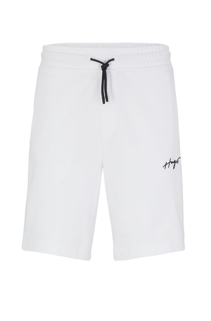 HUGO Relaxed Fit Shorts in Cotton - DAMPINAS 10231445 01-50486438- Concorde Fashion#color_white-100