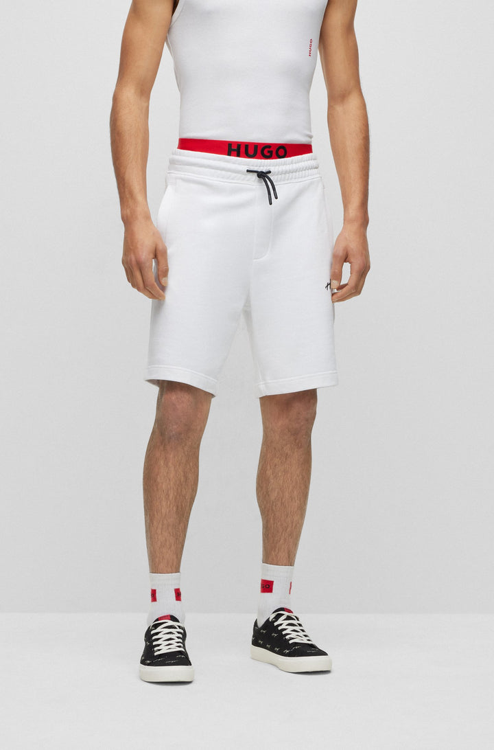 HUGO Relaxed Fit Shorts in Cotton - DAMPINAS 10231445 01-50486438- Concorde Fashion#color_white-100