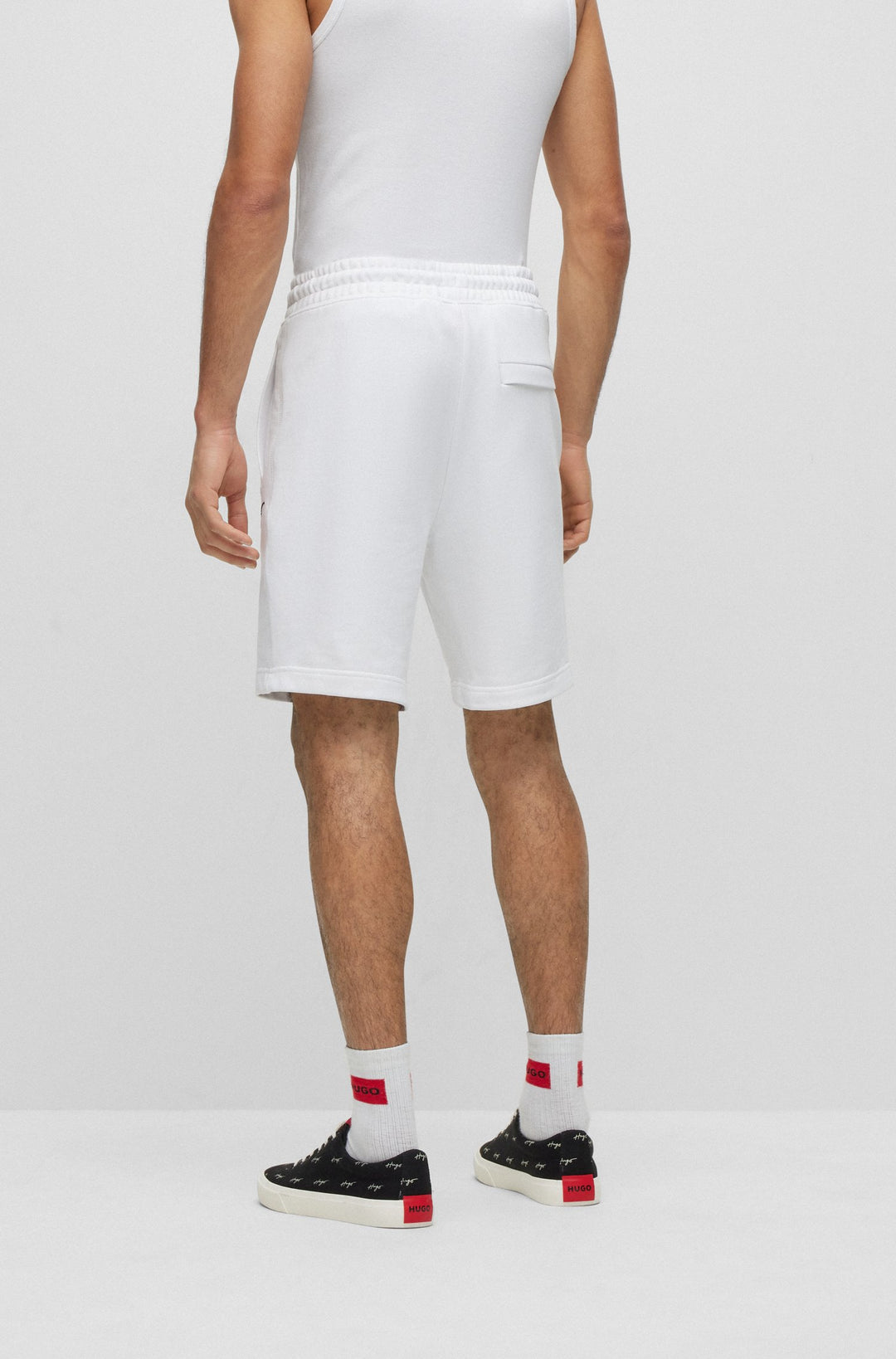 HUGO Relaxed Fit Shorts in Cotton - DAMPINAS 10231445 01-50486438- Concorde Fashion#color_white-100