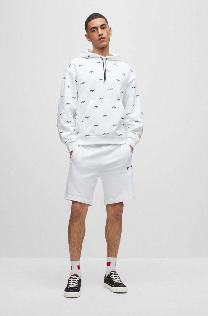 HUGO Relaxed Fit Shorts in Cotton - DAMPINAS 10231445 01-50486438- Concorde Fashion#color_white-100