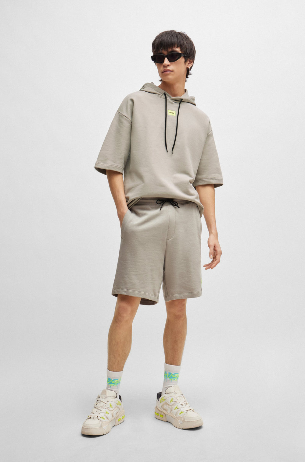 HUGO RED Relaxed Fit Hoodies in Cotton - DRESLEY232 10231445 01-50487864- Concorde Fashion#color_grey-055