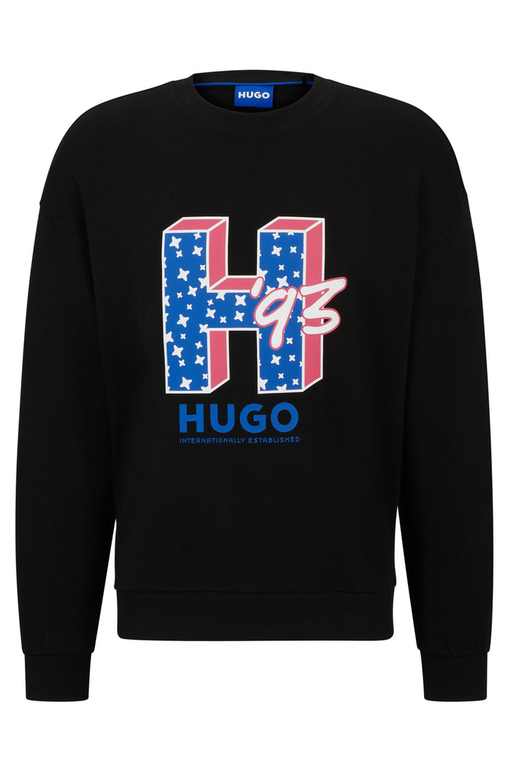 HUGO BLUE Regular Fit Sweatshirts in Cotton - NEASYO 10231445 01-50513437- Concorde Fashion#color_black-001