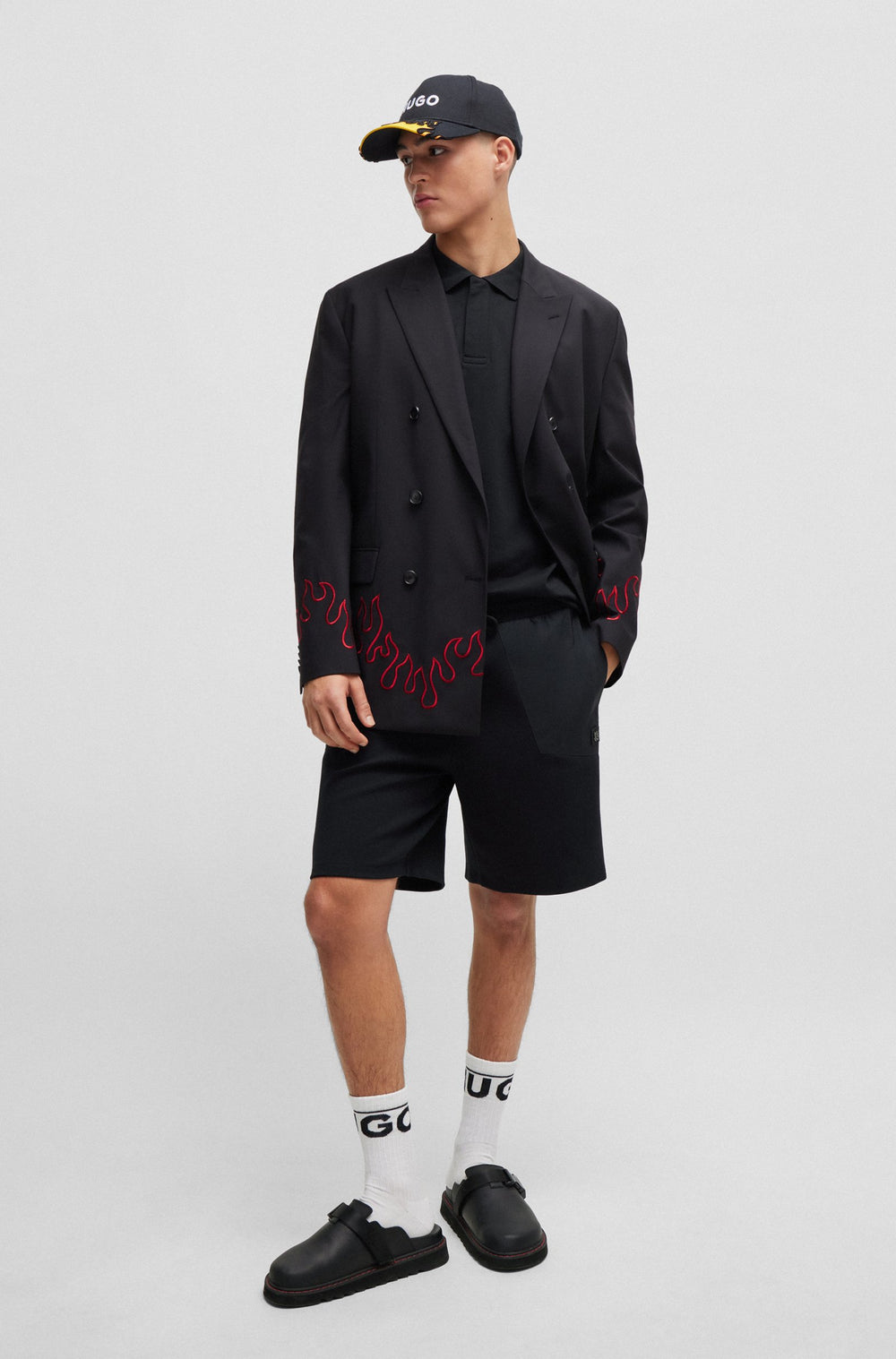 HUGO Regular Fit Polos in Cotton - DOMER 10231453 01-50504861- Concorde Fashion#color_black-001