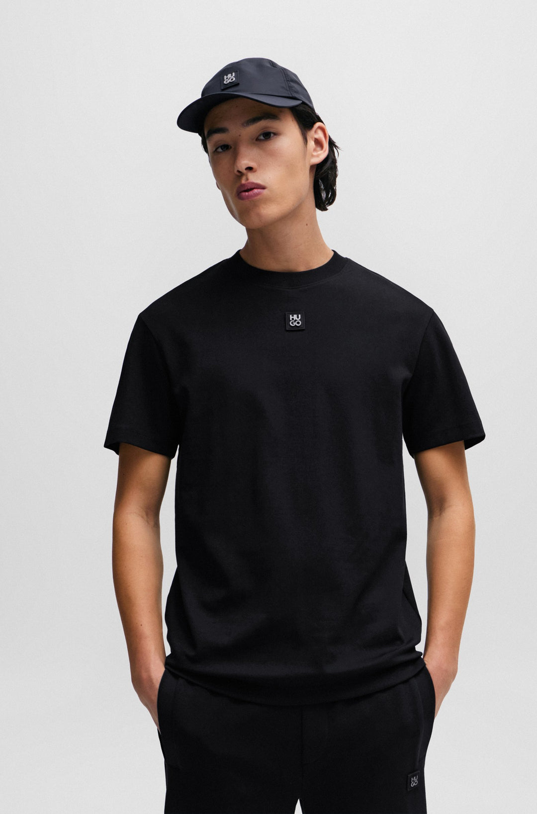 HUGO Regular Fit T-Shirts in Cotton - DALILE 10231453 01-50505201- Concorde Fashion#color_black-001