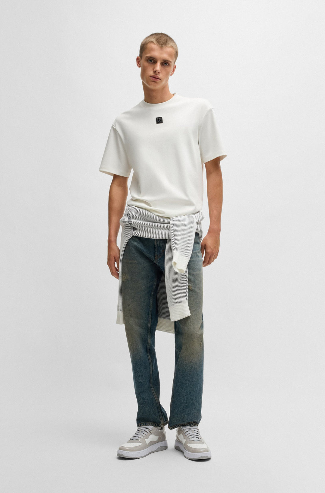 HUGO T-Shirts Regular Fit in Cotton - DALILE 10231453 01-50505201- Concorde Fashion#color_white-102