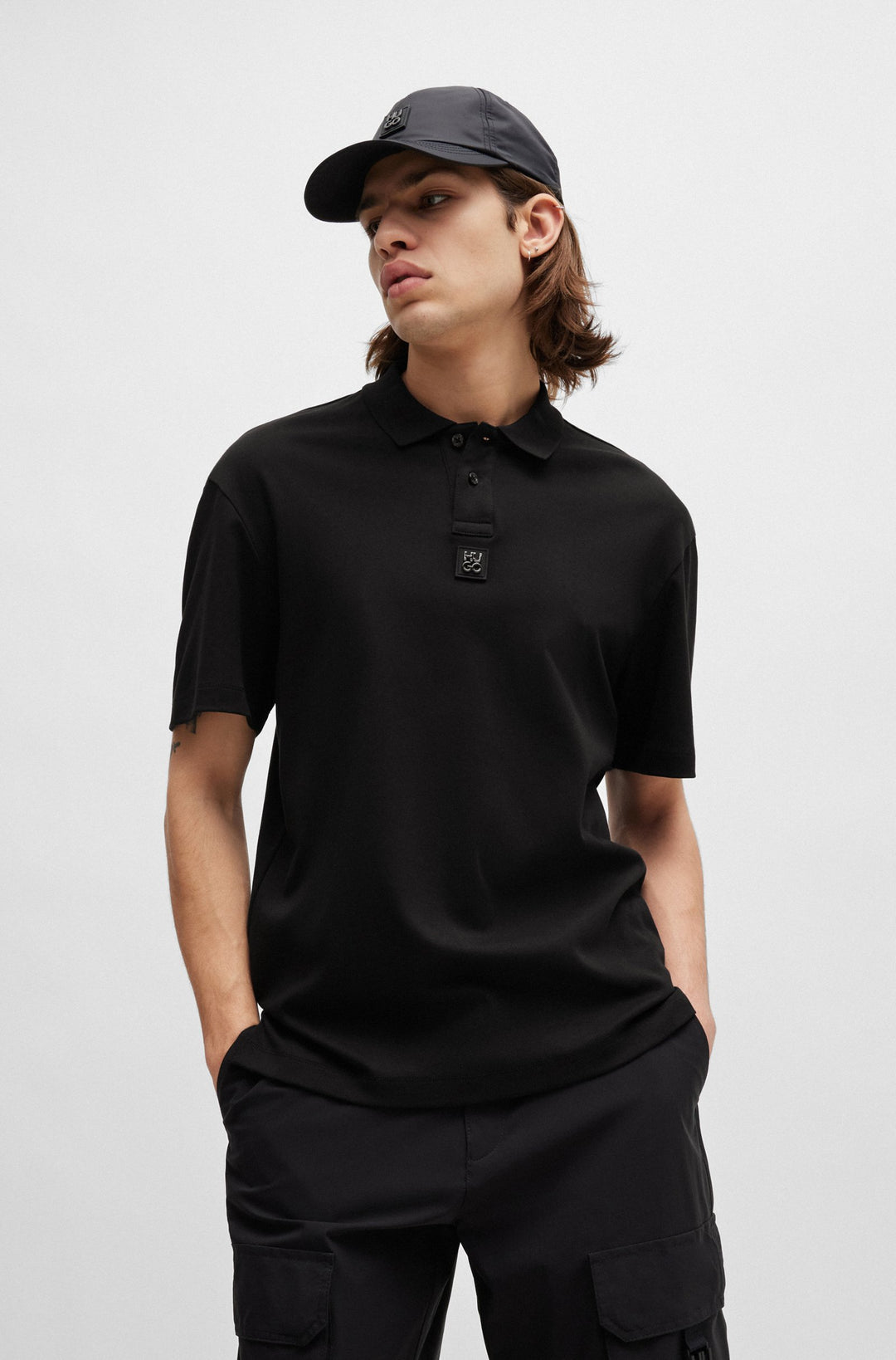 HUGO RED Regular Fit Polos in Cotton - DEABONO 10231453 01-50515269- Concorde Fashion#color_black-001