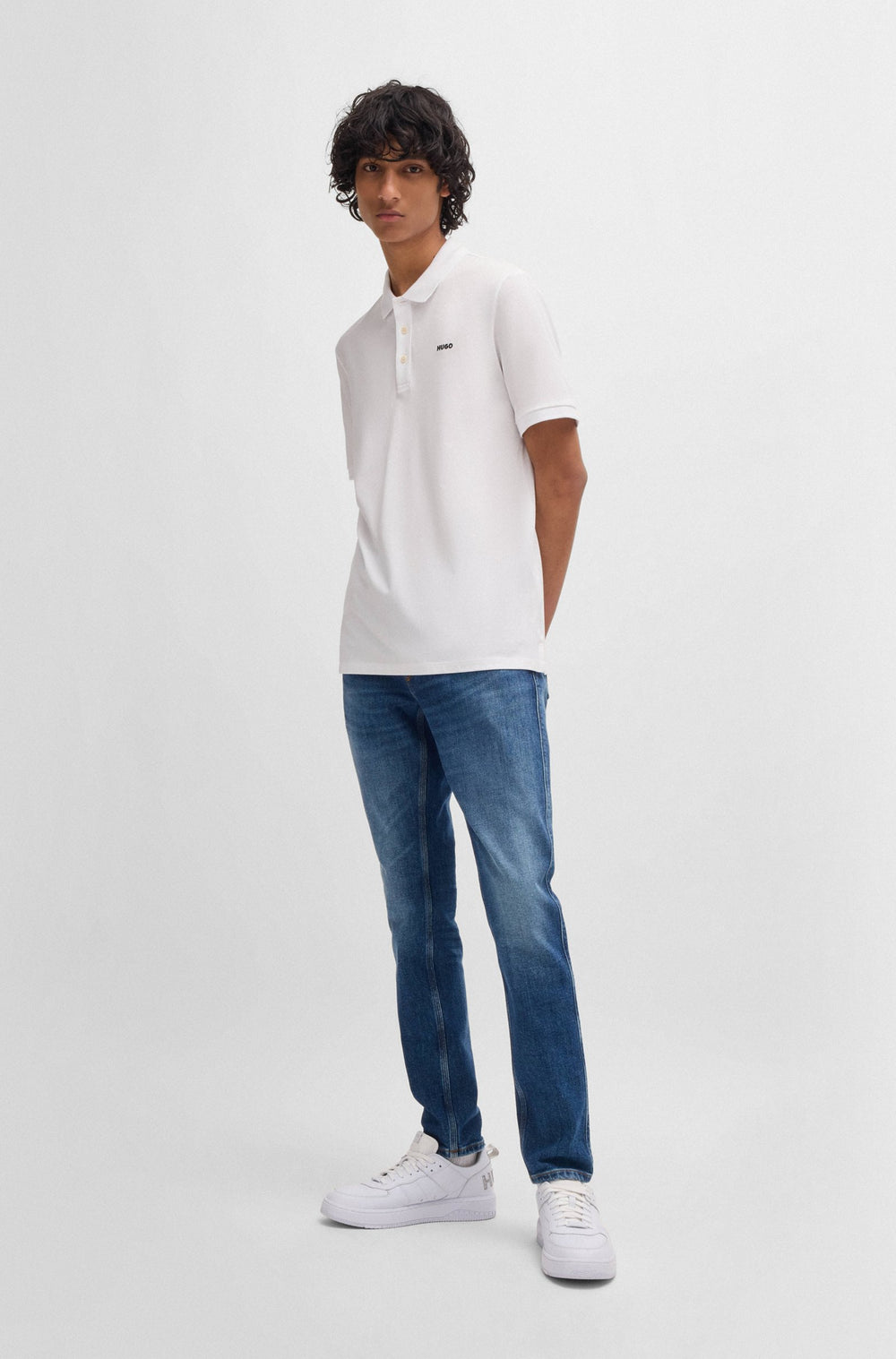 HUGO Polos Regular Fit in Cotton - DONOS222 10231467 01-50466182- Concorde Fashion#color_white-120