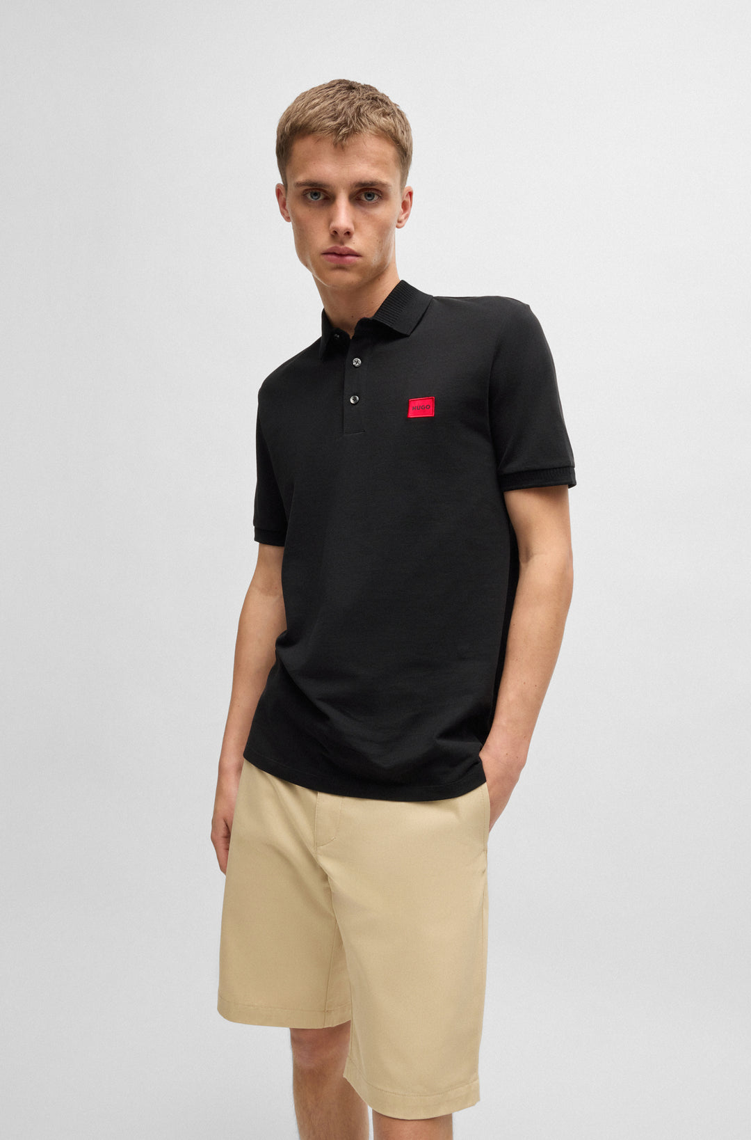HUGO Polos Slim Fit in Cotton - DERESO232 10231467 01-50490770- Concorde Fashion#color_black-001