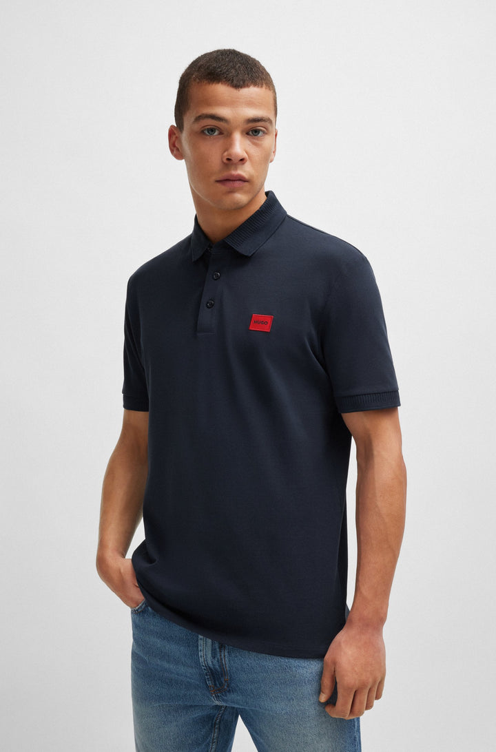 HUGO Polos Slim Fit in Cotton - DERESO232 10231467 01-50490770- Concorde Fashion#color_navy-405