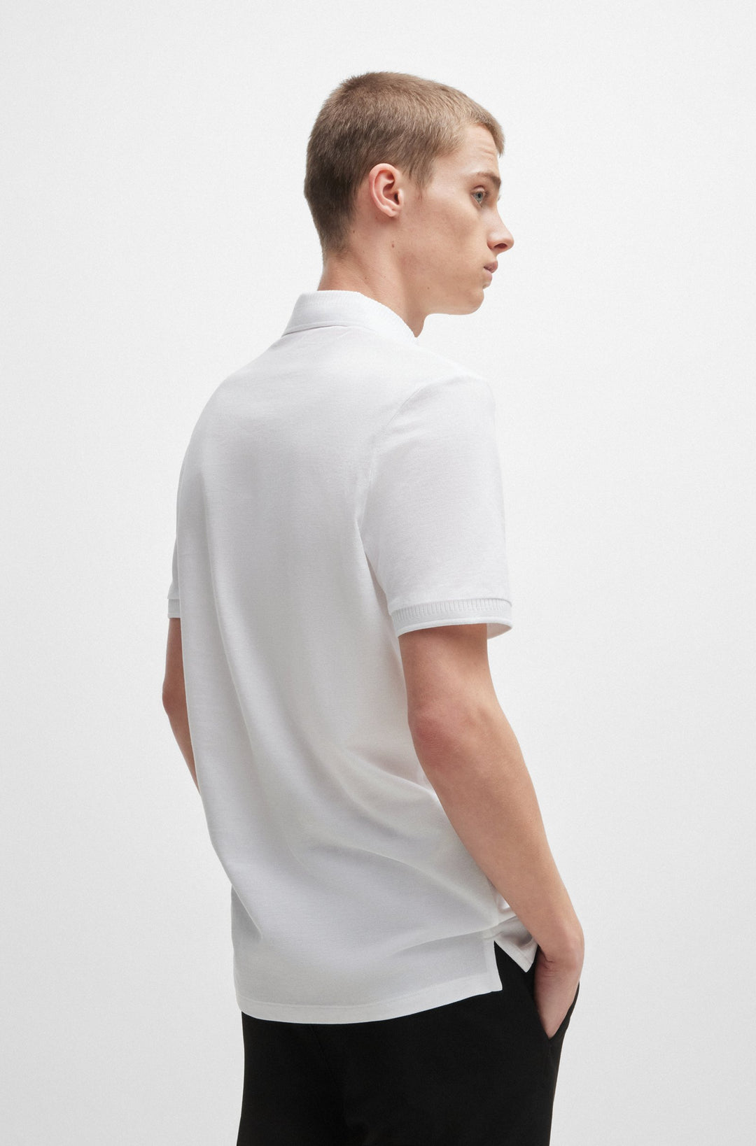 HUGO Polos Slim Fit in Cotton - DERESO232 10231467 01-50490770- Concorde Fashion#color_white-100