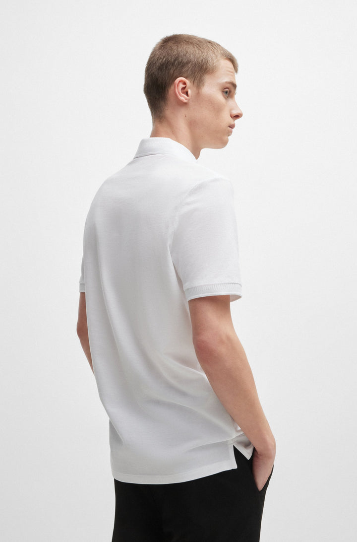 HUGO Polos Slim Fit in Cotton - DERESO232 10231467 01-50490770- Concorde Fashion#color_white-100