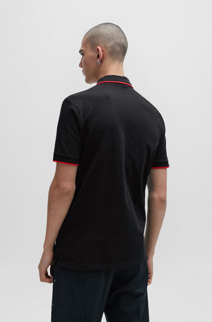 HUGO Slim Fit Polos in Cotton - DERESINO232 10231467 01-50490775- Concorde Fashion#color_black-001