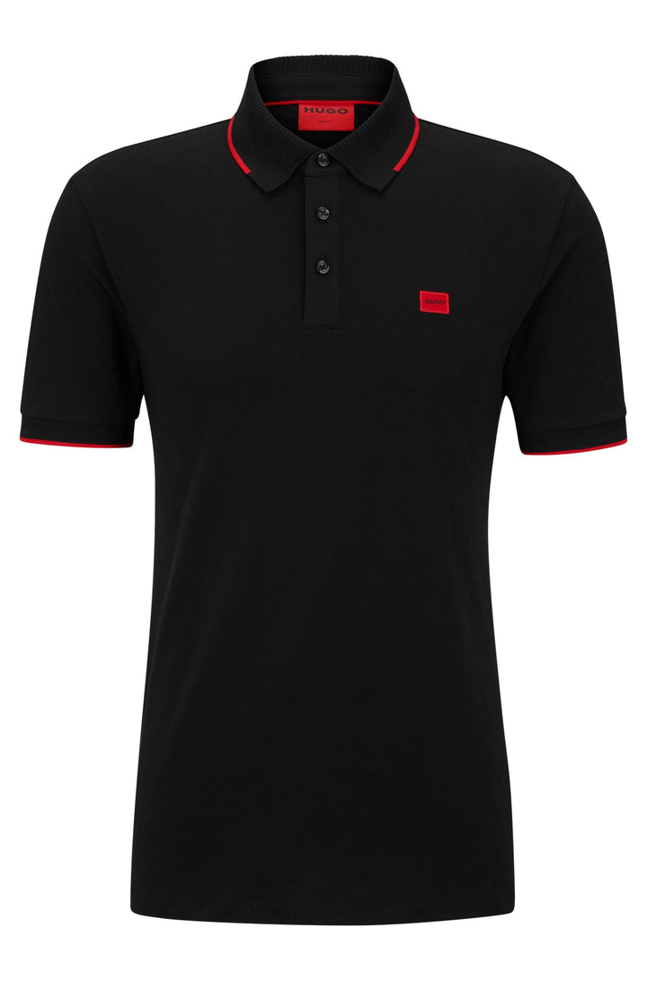 HUGO Slim Fit Polos in Cotton - DERESINO232 10231467 01-50490775- Concorde Fashion#color_black-001