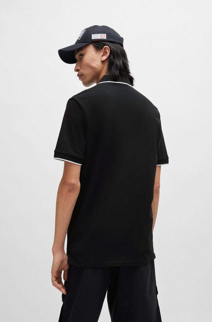 HUGO RED Slim Fit Polos in Cotton - DERESINO232 10231467 01-50490775- Concorde Fashion#color_black-002