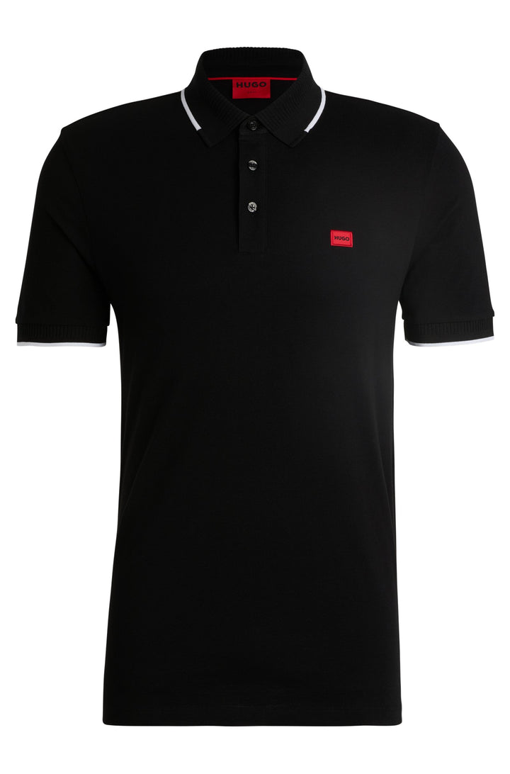 HUGO RED Slim Fit Polos in Cotton - DERESINO232 10231467 01-50490775- Concorde Fashion#color_black-002