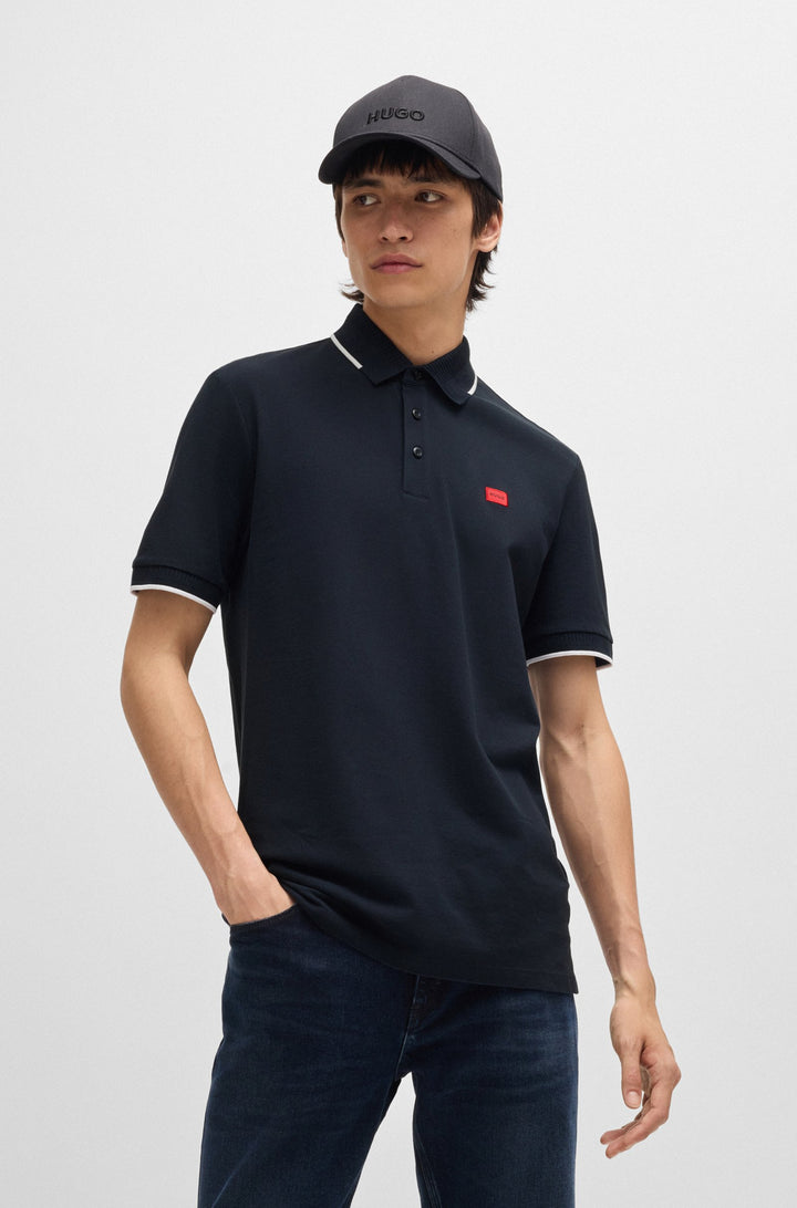 HUGO Polos Slim Fit in Cotton - DERESINO232 10231467 01-50490775- Concorde Fashion#color_navy-405